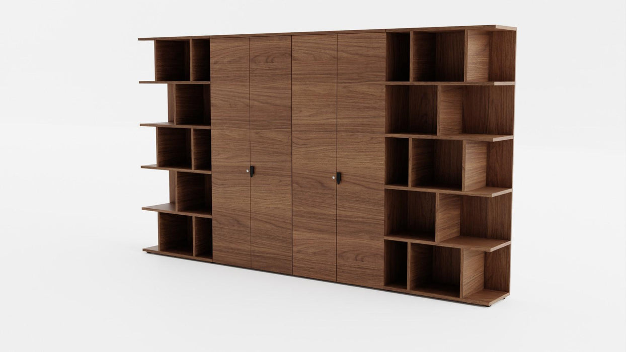 LARUS High Bookcase 4 Doors + Open