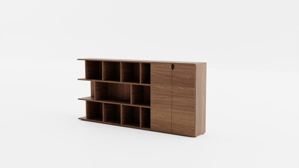 LARUS Media Bookcase 2 Doors + Open